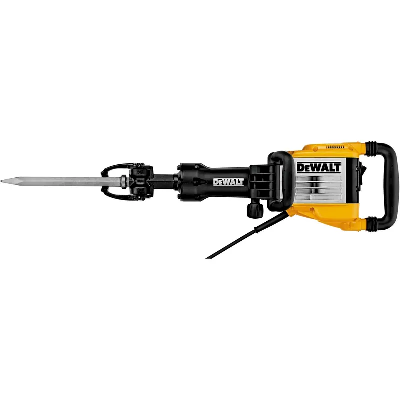 Martelo rompedor demolidor de 16 kg da DeWalt, deitado, em fundo branco